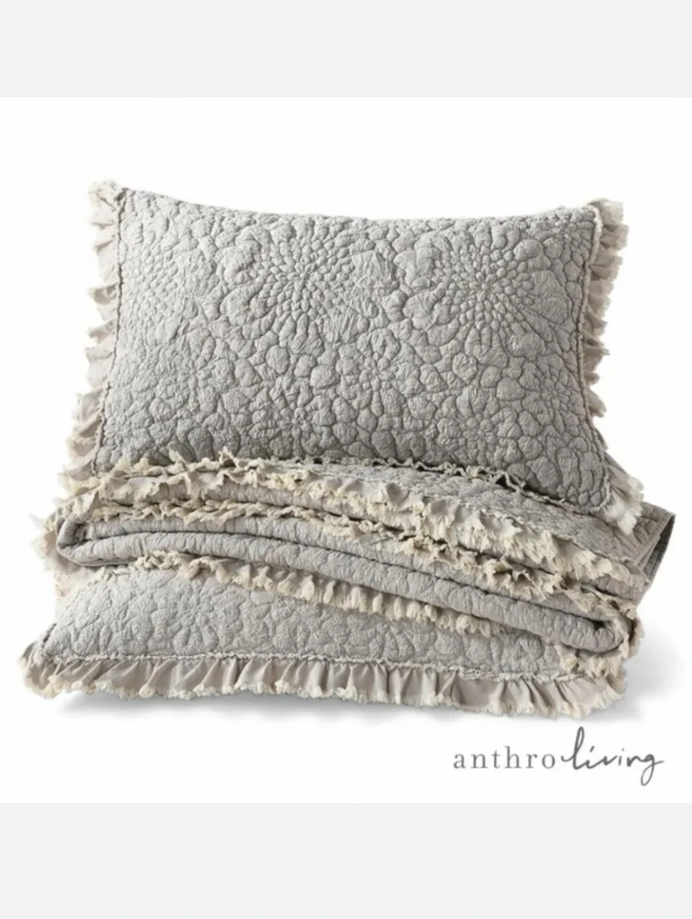 NEW Anthropologie Quilted Textured Bedspread King